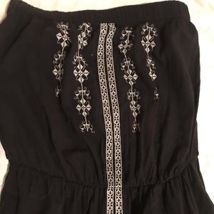 Cotton Bohemian strapless maxi dress